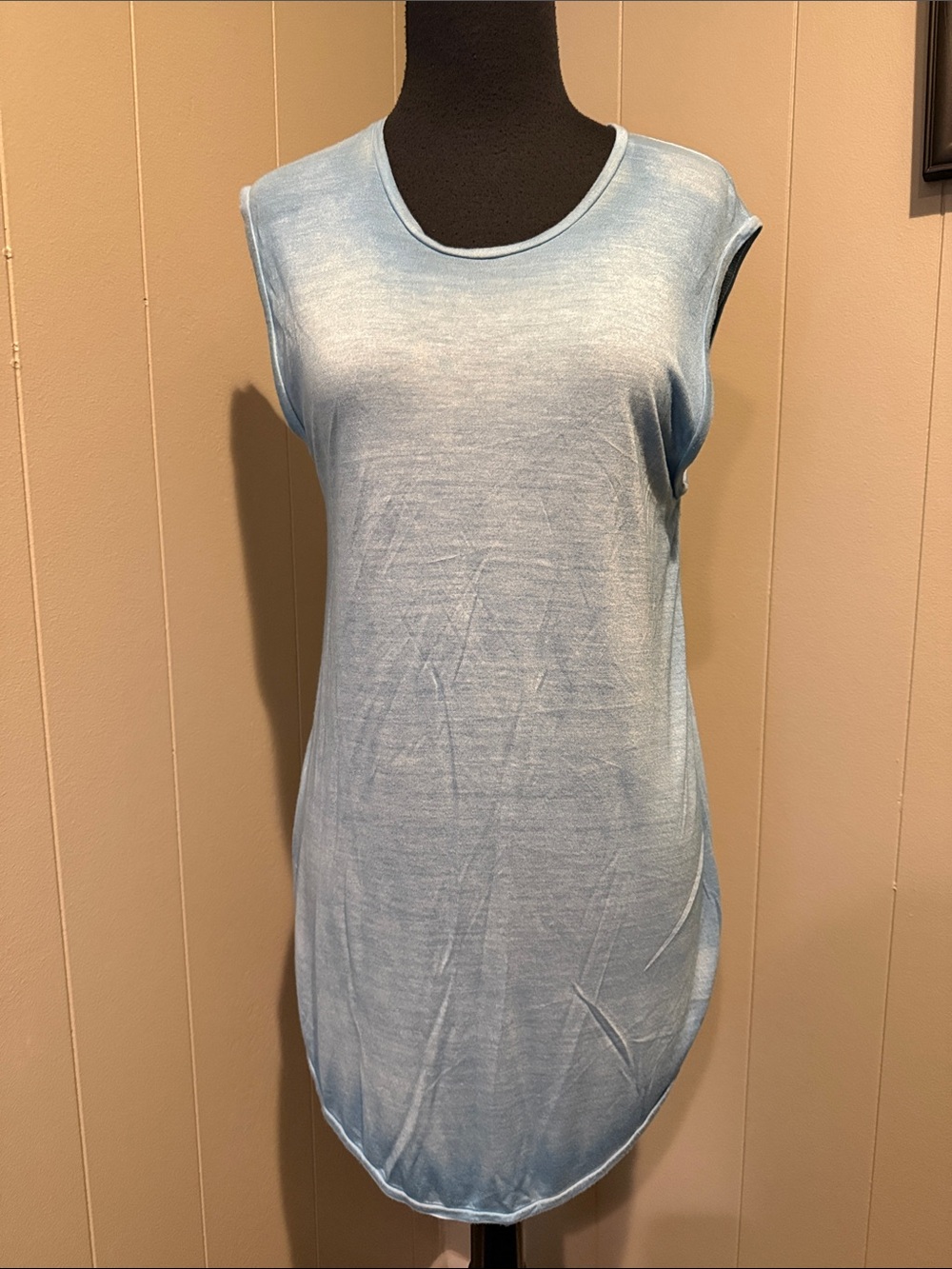 Avant Toi Women’s Small Pale Blue Sleeveless Tunic Tank